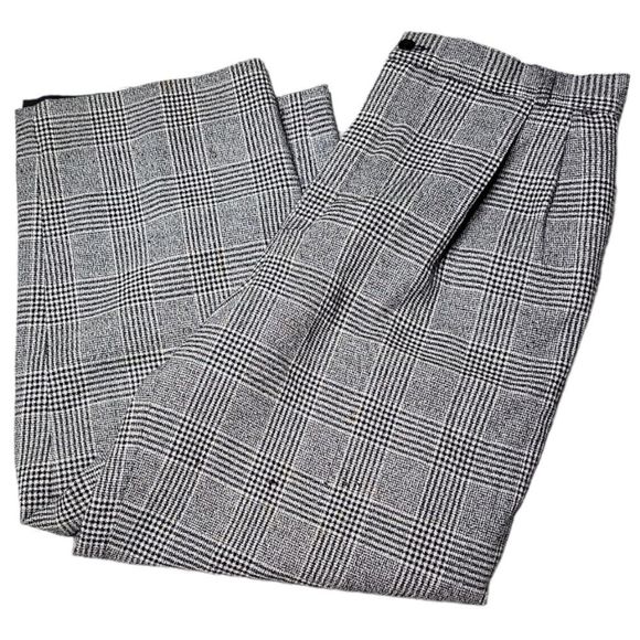 Vintage Giorgio Sant'Angelo Houndstooth Pant Wool High Waist 90s trousers - Picture 1 of 8